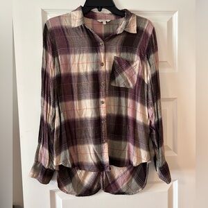 Lucky Brand Plaid Shirt in Purple and Pink